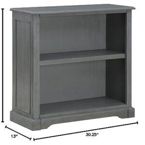 OSP Home Furnishings Country Meadows 2-Shelf Bookcase, Plantation Grey