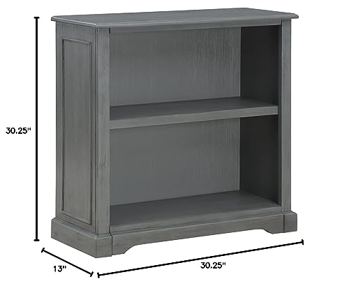 OSP Home Furnishings Country Meadows 2-Shelf Bookcase, Plantation Grey