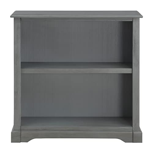 OSP Home Furnishings Country Meadows 2-Shelf Bookcase, Plantation Grey