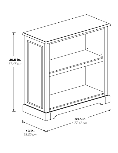 OSP Home Furnishings Country Meadows 2-Shelf Bookcase, Plantation Grey