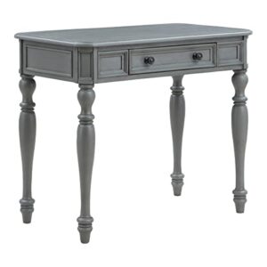 osp home furnishings country meadows 36 inch writing desk with drawer, plantation grey