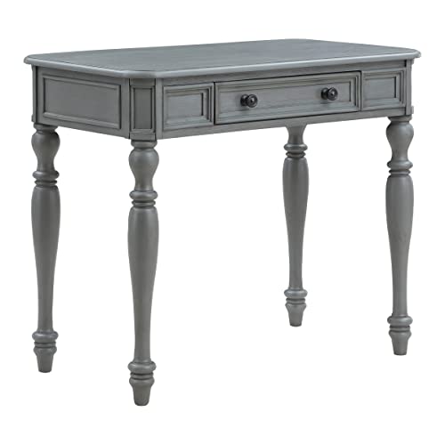 OSP Home Furnishings Country Meadows 36 Inch Writing Desk with Drawer, Plantation Grey