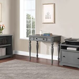 OSP Home Furnishings Country Meadows 36 Inch Writing Desk with Drawer, Plantation Grey