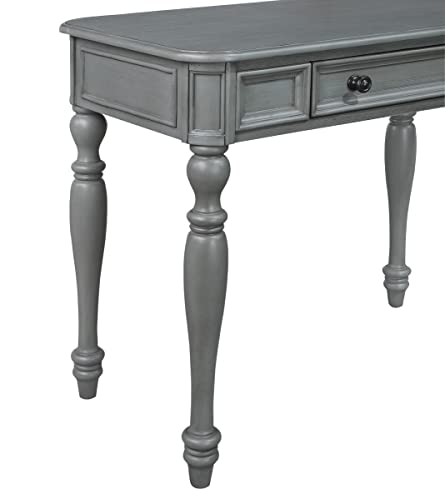 OSP Home Furnishings Country Meadows 36 Inch Writing Desk with Drawer, Plantation Grey