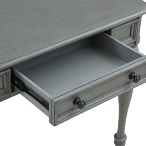 OSP Home Furnishings Country Meadows 36 Inch Writing Desk with Drawer, Plantation Grey