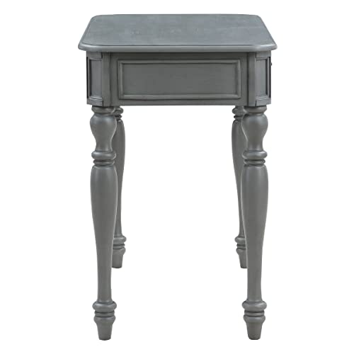 OSP Home Furnishings Country Meadows 36 Inch Writing Desk with Drawer, Plantation Grey