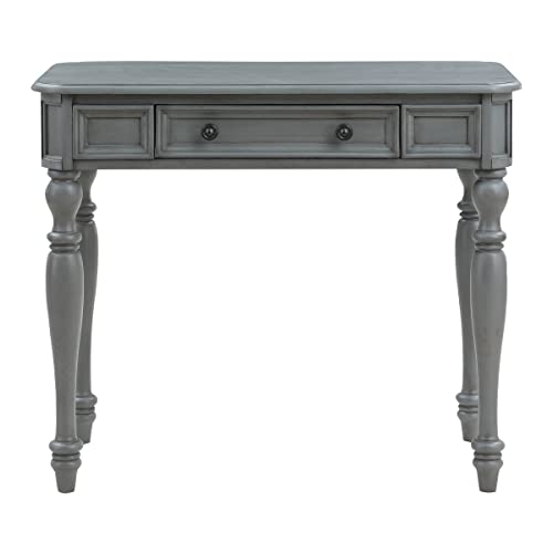 OSP Home Furnishings Country Meadows 36 Inch Writing Desk with Drawer, Plantation Grey