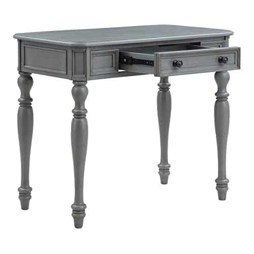 OSP Home Furnishings Country Meadows 36 Inch Writing Desk with Drawer, Plantation Grey