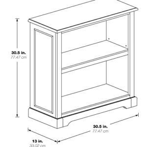 OSP Home Furnishings Country Meadows 2-Shelf Bookcase, Antique White