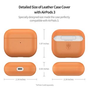 AirPods 3 Leather Case Cover, Docco Jette Fully-Wrapped Italian Genuine Leather Case for Apple AirPods 3,Supports Wireless Charging Front LED Visible