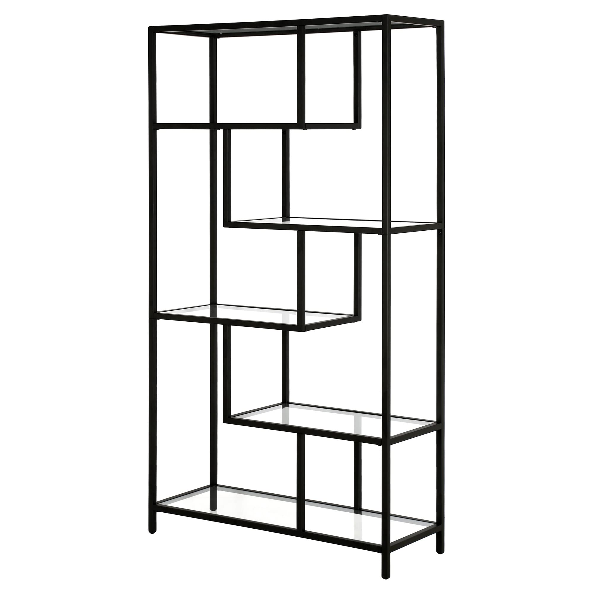 Isla 68'' Tall Rectangular Bookcase in Blackened Bronze