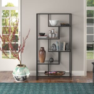 Isla 68'' Tall Rectangular Bookcase in Blackened Bronze