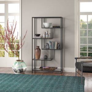 Isla 68'' Tall Rectangular Bookcase in Blackened Bronze