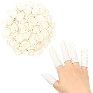 jawflew finger cots, latex finger cots finger protector support finger covers disposable medium finger gloves 100g (approx.100 pcs) (medium - pack of 100)