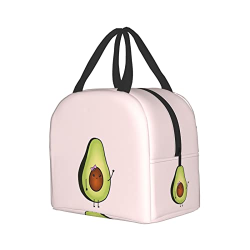 Lunch Bag Avocado Girl Insulated Lunch Box Reusable Lunch Bags Meal Portable Container Tote For Men Women Work Travel Picnic