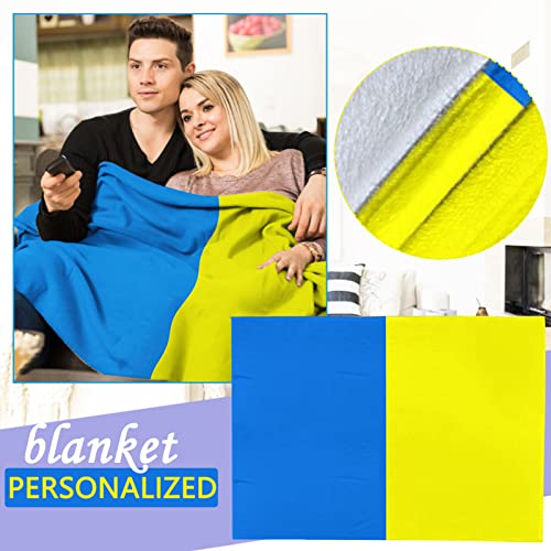 Outsta Toys Ukrainian Flag Fleece Throw Blanket,Soft Blue and Yellow Color Blankets,Ukrainian Flag Bed Throws,Lightweight Cozy Ukraine Flaggen Blankets for Couch Bed Sofa (70*100CM)