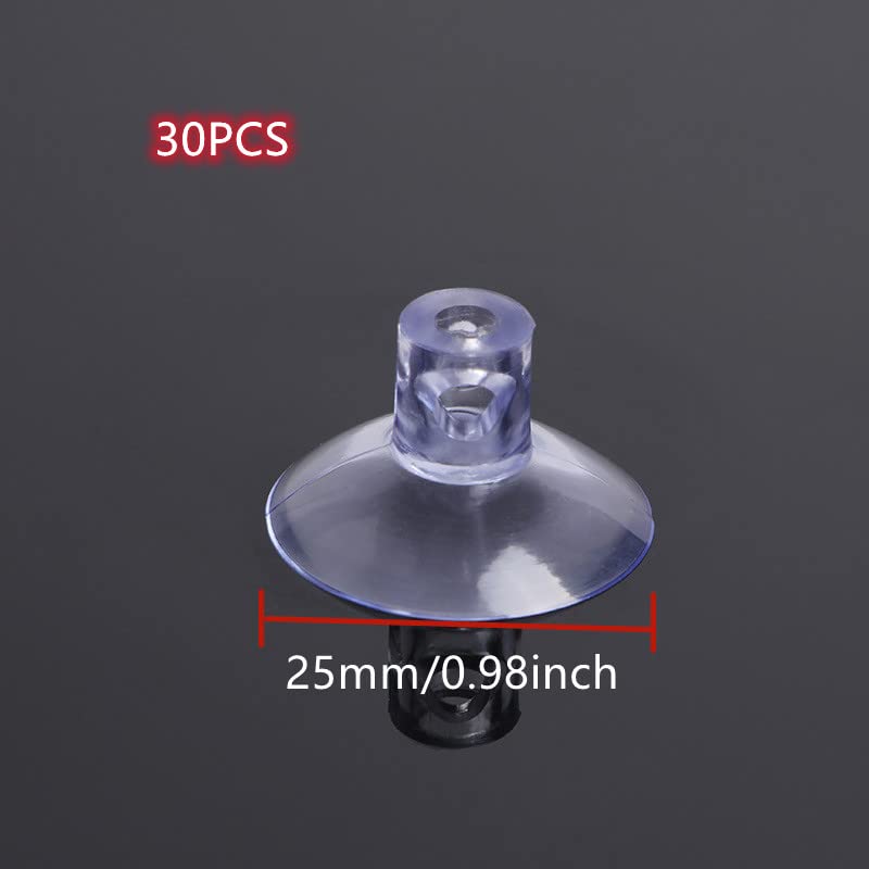 GDQLCNXB 25mm/0.98"Suction Cups for Glass Table Tops, Rubber Transparent Anti-Collision Sucker Pad Without Hooks for Home Decoration 30Pcs