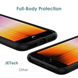 JETech Silicone Case for iPhone SE 3/2 (2022/2020 Edition), 4.7-Inch, Silky-Soft Touch Full-Body Protective Phone Case, Shockproof Cover with Microfiber Lining (Black)