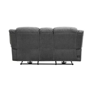 Lexicon Dakota Power Double Reclining Loveseat, Charcoal