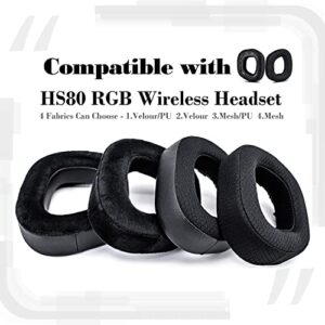 ZIXUANCUSHION HS80 Ear Pads Compatible with HS80 RGB Headset - HS80 Ear Cups/1.18 Inches Thick/Memory Foam Ear Cushions (Mesh/PU)