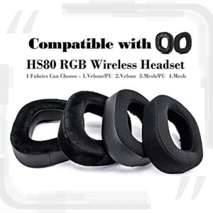 ZIXUANCUSHION HS80 Ear Pads Compatible with HS80 RGB Headset - HS80 Ear Cups/1.18 Inches Thick/Memory Foam Ear Cushions (Mesh Fabric)