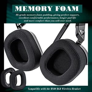 ZIXUANCUSHION HS80 Ear Pads Compatible with HS80 RGB Headset - HS80 Ear Cups/1.18 Inches Thick/Memory Foam Ear Cushions (Mesh Fabric)