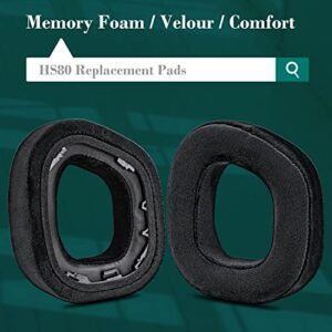 ZIXUANCUSHION HS80 Ear Pads Compatible with HS80 RGB Headset - HS80 Ear Cups/1.18 Inches Thick/Memory Foam Ear Cushions (Velour)