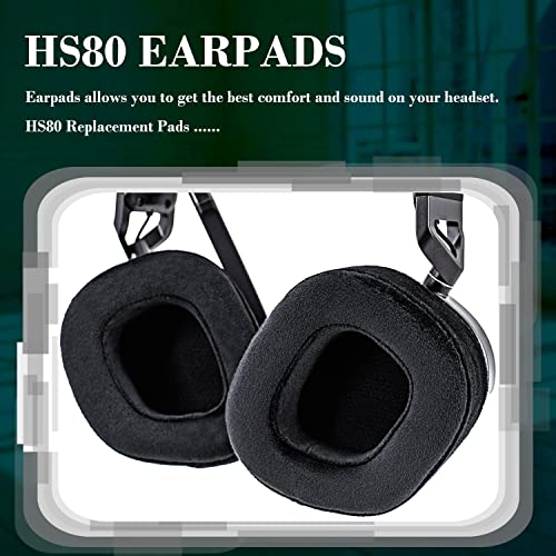 ZIXUANCUSHION HS80 Ear Pads Compatible with HS80 RGB Headset - HS80 Ear Cups/1.18 Inches Thick/Memory Foam Ear Cushions (Velour)