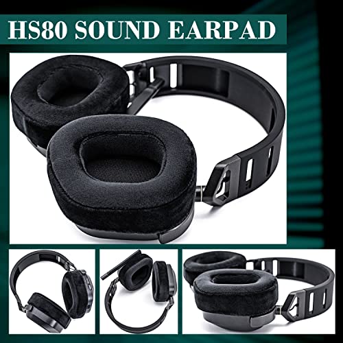 ZIXUANCUSHION HS80 Ear Pads Compatible with HS80 RGB Headset - HS80 Ear Cups/1.18 Inches Thick/Memory Foam Ear Cushions (Velour)