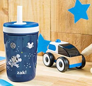 Zak Designs Disney Mickey Mouse Kelso Tumbler Set, Leak-Proof Screw-On Lid with Straw, Bundle for Kids Includes Plastic and Stainless Steel Cups with Bonus Sipper (3pc Set, Non-BPA)15 fl oz.