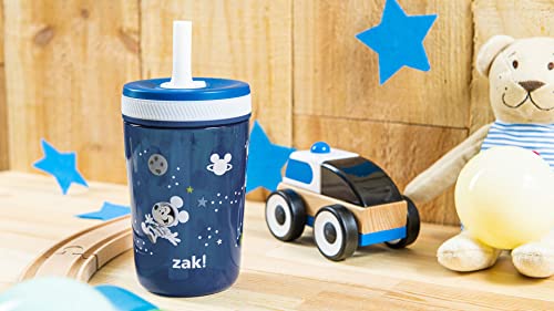 Zak Designs Disney Mickey Mouse Kelso Tumbler Set, Leak-Proof Screw-On Lid with Straw, Bundle for Kids Includes Plastic and Stainless Steel Cups with Bonus Sipper (3pc Set, Non-BPA)15 fl oz.