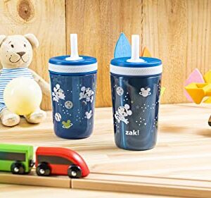 Zak Designs Disney Mickey Mouse Kelso Tumbler Set, Leak-Proof Screw-On Lid with Straw, Bundle for Kids Includes Plastic and Stainless Steel Cups with Bonus Sipper (3pc Set, Non-BPA)15 fl oz.