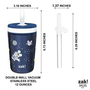 Zak Designs Disney Mickey Mouse Kelso Tumbler Set, Leak-Proof Screw-On Lid with Straw, Bundle for Kids Includes Plastic and Stainless Steel Cups with Bonus Sipper (3pc Set, Non-BPA)15 fl oz.