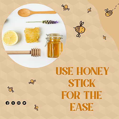 20 PCs Honey Dipper Sticks - 3-inch Wooden Honeycomb Stirrers for Honey Jar - Wedding Party Favors, Charcuterie & Cheese Board Accessories