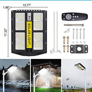 Solar Street Light Outdoor, Solar Security Lights Motion Sensor, 840LED Wide-Angle Super Bright Daylight White Solar Powered Flood Light for Yard, Fence, Garden, Patio, Front Door, Shed, Deck, Path