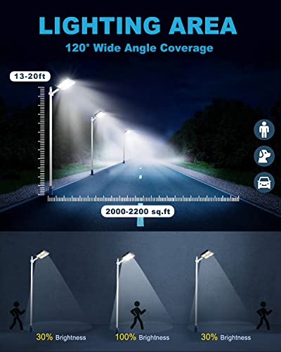 Solar Street Light Outdoor, Solar Security Lights Motion Sensor, 840LED Wide-Angle Super Bright Daylight White Solar Powered Flood Light for Yard, Fence, Garden, Patio, Front Door, Shed, Deck, Path