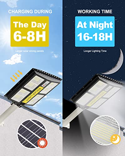 Solar Street Light Outdoor, Solar Security Lights Motion Sensor, 840LED Wide-Angle Super Bright Daylight White Solar Powered Flood Light for Yard, Fence, Garden, Patio, Front Door, Shed, Deck, Path