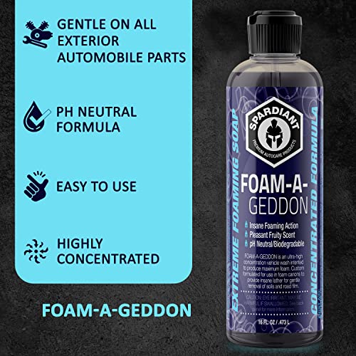 SPARDIANT FOAM-A-GEDDON Foaming Car Wash – pH Neutral Foam Car Cleaning Shampoo Soap –Sealant & Wax Friendly Car Cleaner Liquid – Car Protection Body Wash - Car Care Products