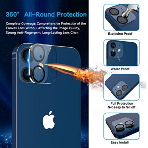 [2+2 Pack] for iPhone 12 Screen Protector with Camera Lens Protector, 9H Tempered Glass Screen Protector Shatterproof Full Coverage HD Clear Bubble Free Anti-Scratch Film for Apple iPhone 12 6.1Inch