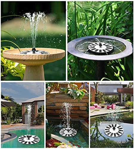 ZOLOCHEL Solar Fountain Pump Upgraded 100% Glass Covered, Outdoor Solar Powered Bird Bath Water Fountains with 8 Nozzles & 4 Fixers for Garden, Pond, Pool, Fish Tank Decoration - No Battery Needed