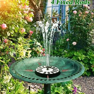 ZOLOCHEL Solar Fountain Pump Upgraded 100% Glass Covered, Outdoor Solar Powered Bird Bath Water Fountains with 8 Nozzles & 4 Fixers for Garden, Pond, Pool, Fish Tank Decoration - No Battery Needed