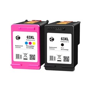 kongtenbuy - 63xl ink cartridge,remanufactured replacement for hp envy 4510 4520 4525 4528 hp officejet 5267 5255 3830 4650 5258 3832 hp deskjet 1110 1112 2132 3630 3636 (1black 1tricolor)