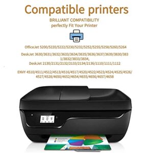 KONGTENBUY - 63XL Ink Cartridge,Remanufactured Replacement for HP Envy 4510 4520 4525 4528 HP OfficeJet 5267 5255 3830 4650 5258 3832 HP DeskJet 1110 1112 2132 3630 3636 (1Black 1Tricolor)