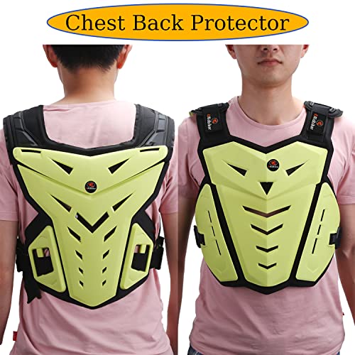 Motorcycle Body Armor Vest Dirt Bike Gear, Chest Protector Motocross Gear Motorcycle Chest Back Protector for Men Mountain Bike Protective Gear MTB Racing Off-Road