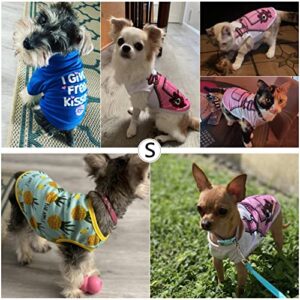 Pet Shirts Printed Puppy Shirts Dog Sweatshirt Cute Dog Clothing Dog Pullover Soft Shirt for Pet Dog Apparel Christmas New Year (XS)