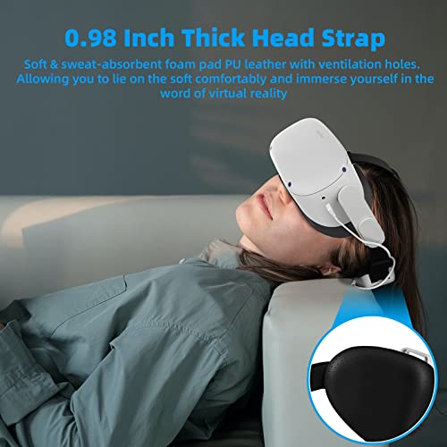 HiBloks Head Strap with Battery for Meta/Oculus Quest 2，5000mAh Power Bank with Elite Strap for Extend 3hrs Playtime, High Speed Charging VR Power, Adjustable Head Strap for Enhanced Support