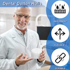 Dental Gauze Rolls, Cottons Pads for Dentists Flexible Dental Cotton Rolls Good Absorbent Cotton Nose Plugs Dental Cotton Swabs for Kids, Adults Nosebleed, Mouth Gauze Accessories, 1.5 Inch (200 Pcs)