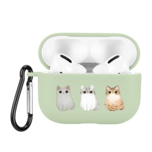 three cats 3 case compatible with airpods pro clear soft tpu, supports wireless charging shockproof protective cover for airpods pro