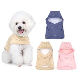 auautopets 3 pieces dog shirts blank puppy pajamas soft stretchy doggie clothing breathable hoodie for small medium large boy & girl dogs (medium)