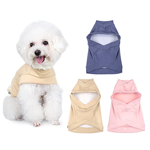 AUAUTOPETS 3 Pieces Dog Shirts Blank Puppy Pajamas Soft Stretchy Doggie Clothing Breathable Hoodie for Small Medium Large Boy & Girl Dogs (Medium)